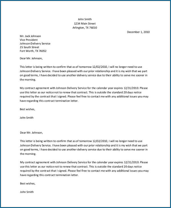 Sample of Service Agreement Letter Template
