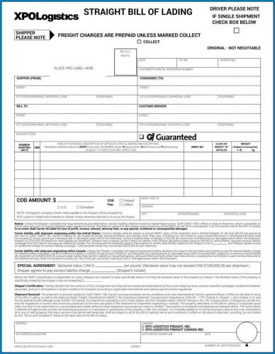 √ Free Printable Straight Bill Of Lading Form