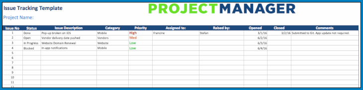 Sample of Task Management Excel Template