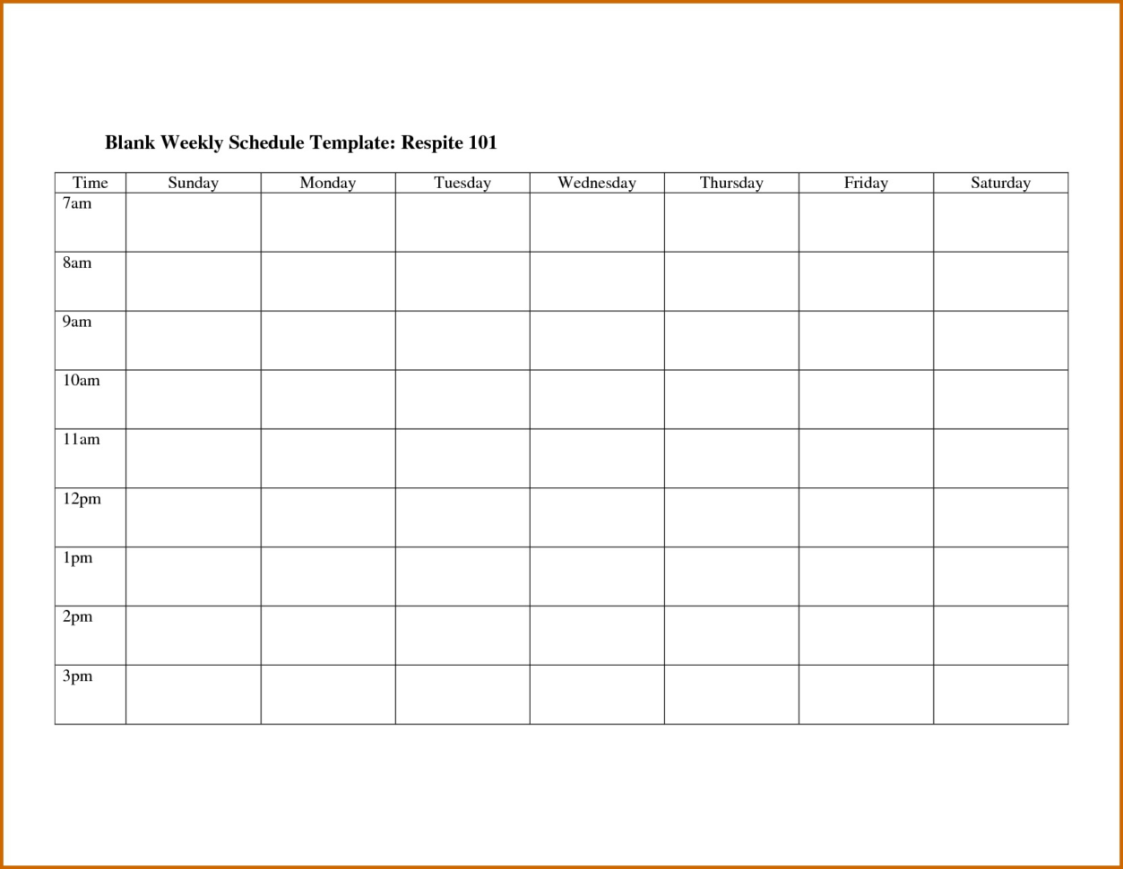 Sample of Work Schedule Template
