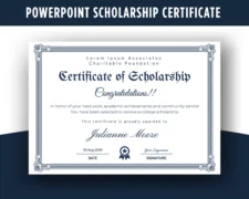 Scholarship Certificate Template