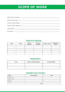 Scope of Work Template