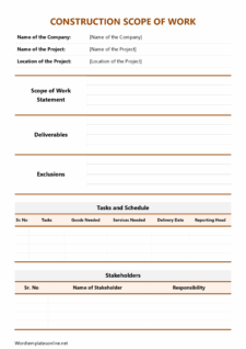 Scope of Work Template