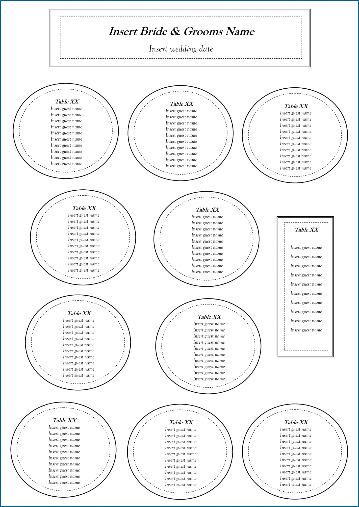 seat assignment template