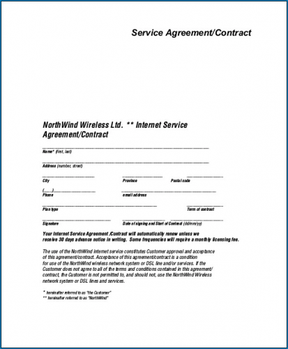 Service Agreement Contract Template