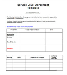Service Level Agreement Template Example