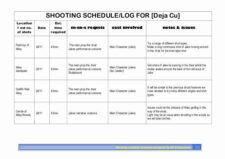 Shooting Schedule Template