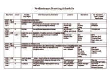 Shooting Schedule Template