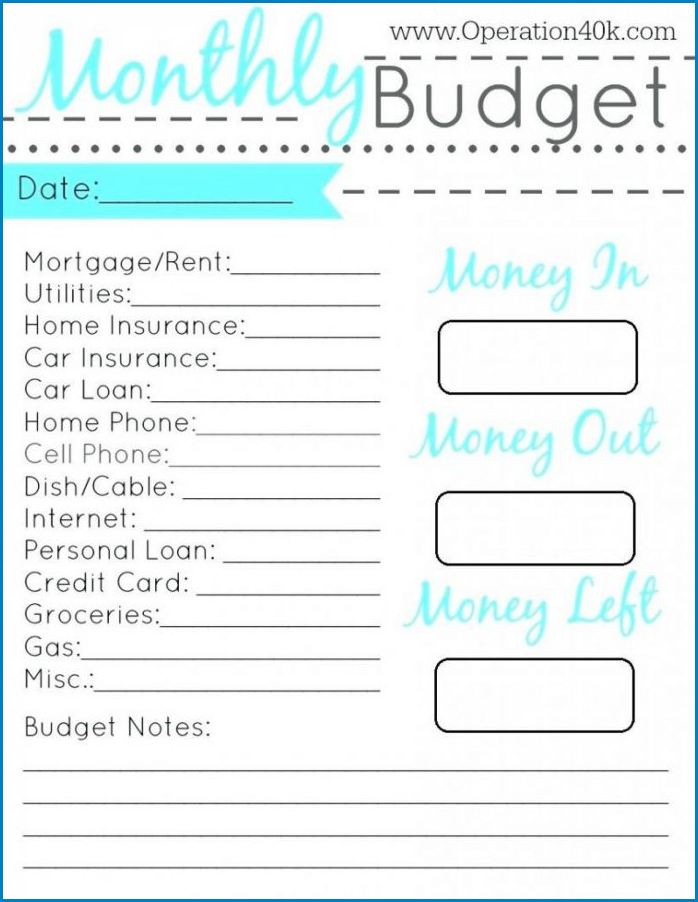 Simple Budget Template Example