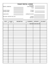 Simple Rental Ledger Template
