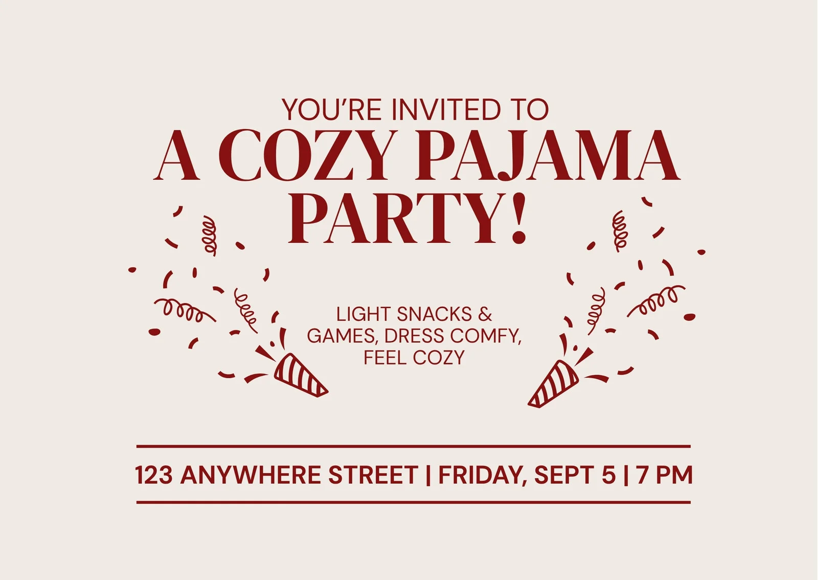 Slumber Party Invitation Template Example Slumber Party Invitation Template Example
