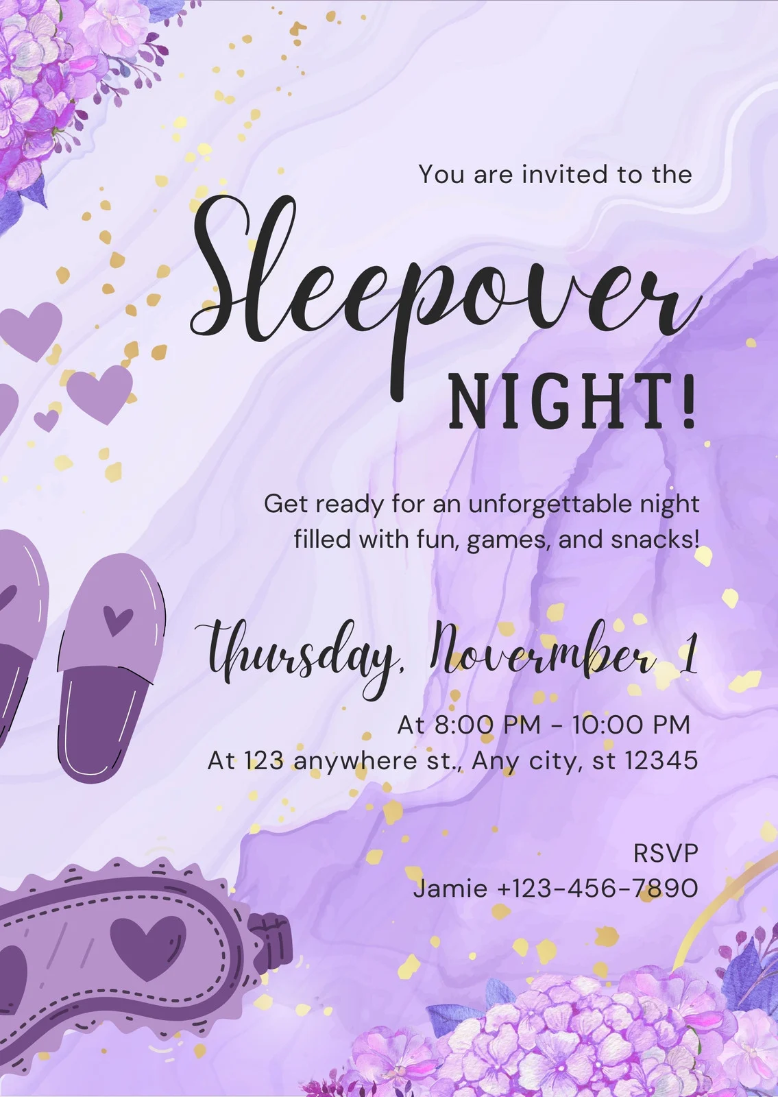Slumber Party Invitation Template Sample Slumber Party Invitation Template Sample