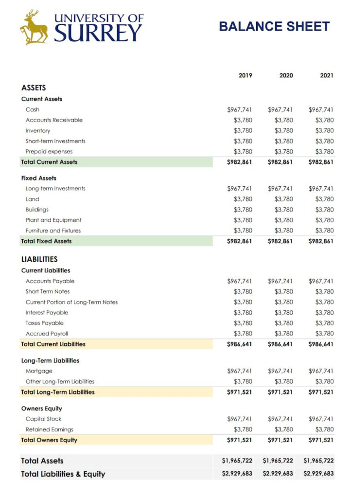 Small Business Balance Sheet Template Sample Small Business Balance Sheet Template Sample