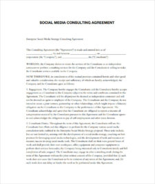 Social Media Consulting Agreement Template