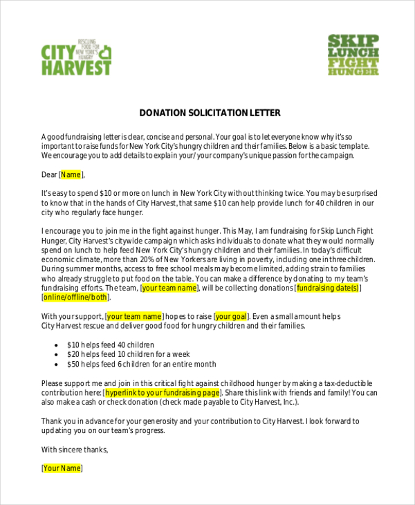 Solicitation Letter Template