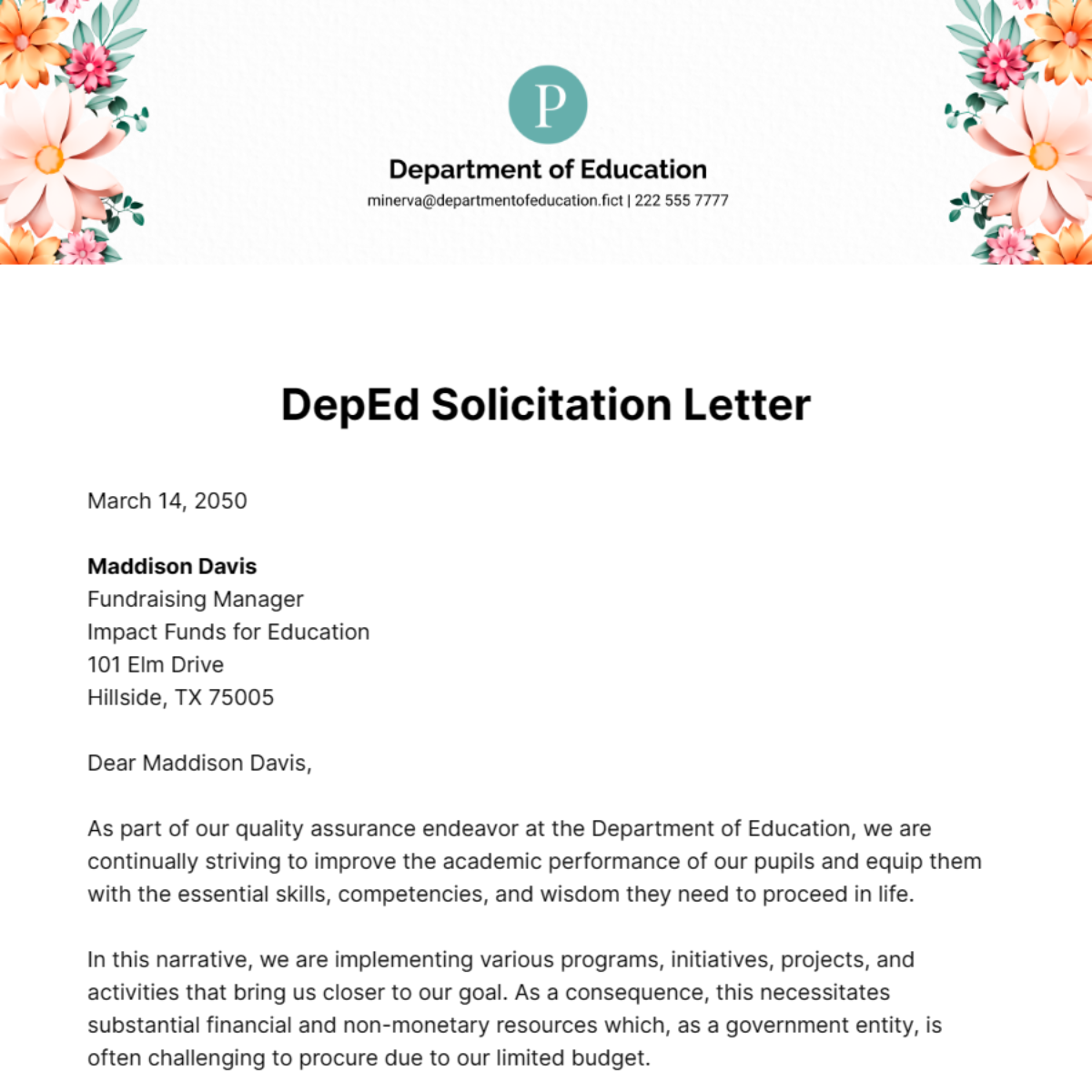 Solicitation Letter Template