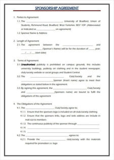Sponsorship Agreement Template