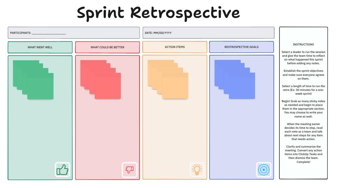 Sprint Retrospective Template Example Sprint Retrospective Template Example