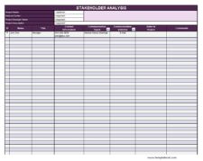 Free Stakeholder Analysis Template Excel