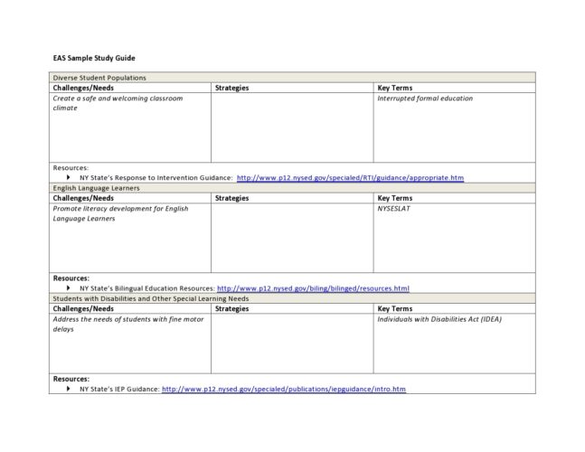 √ Study Guide Template (Word)