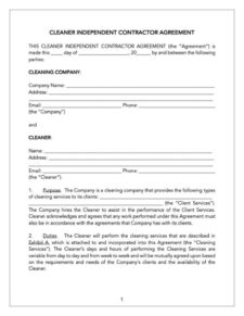 Subcontractor Agreement Template