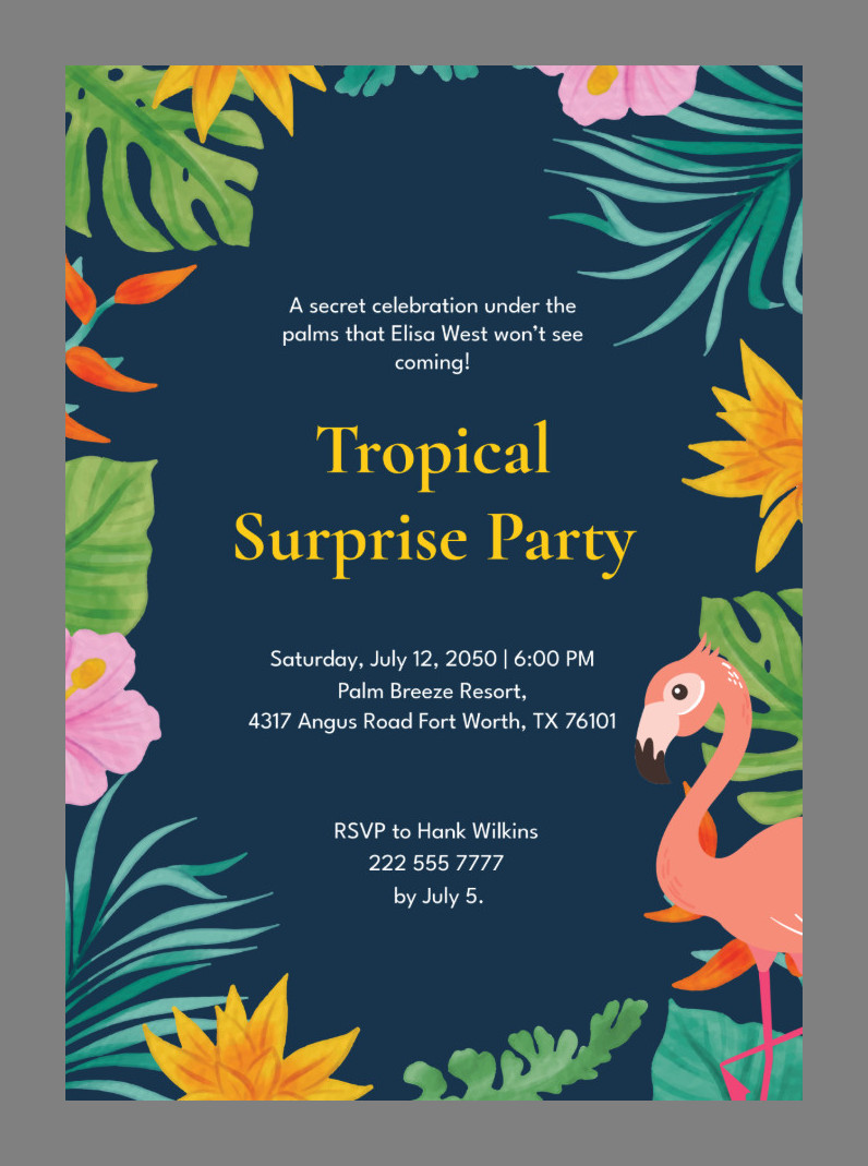 Surprise Party Invitation Template Example Surprise Party Invitation Template Example