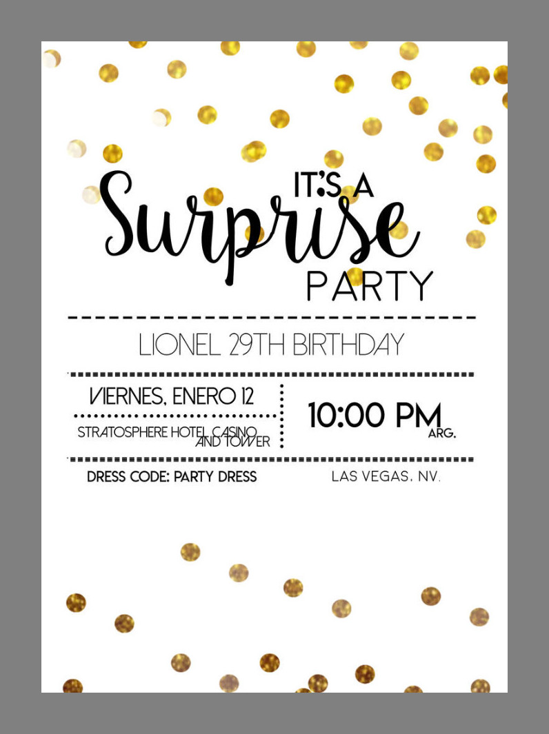 Surprise Party Invitation Template Sample Surprise Party Invitation Template Sample