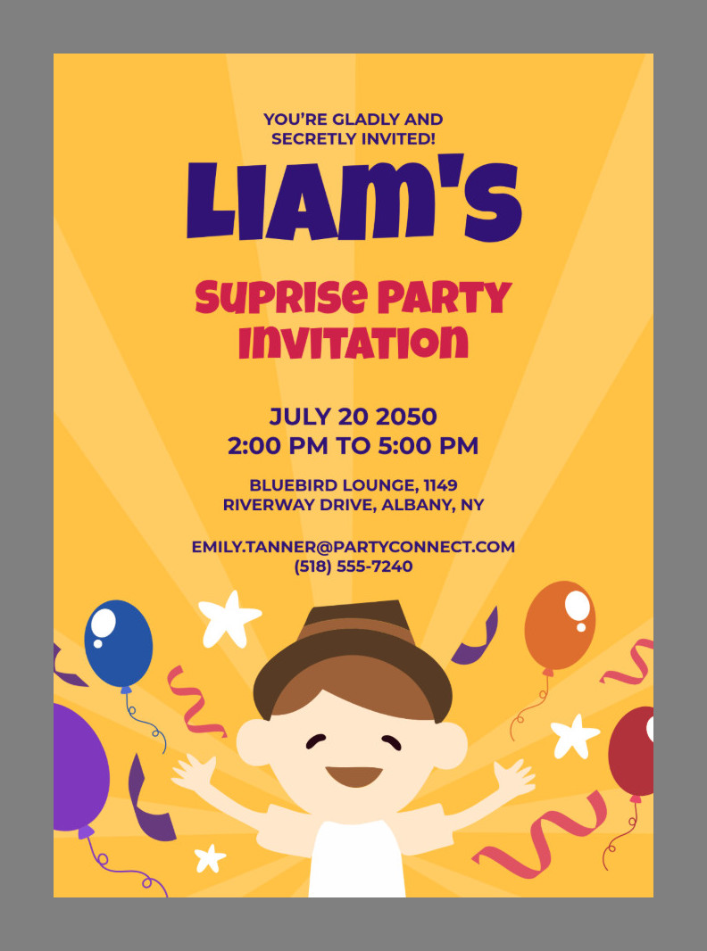 Surprise Party Invitation Template Surprise Party Invitation Template