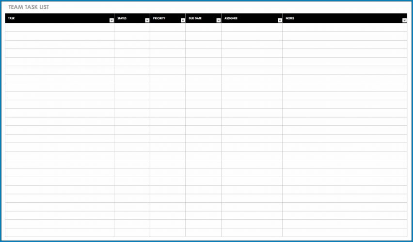 √ Free Printable Task List Template Excel