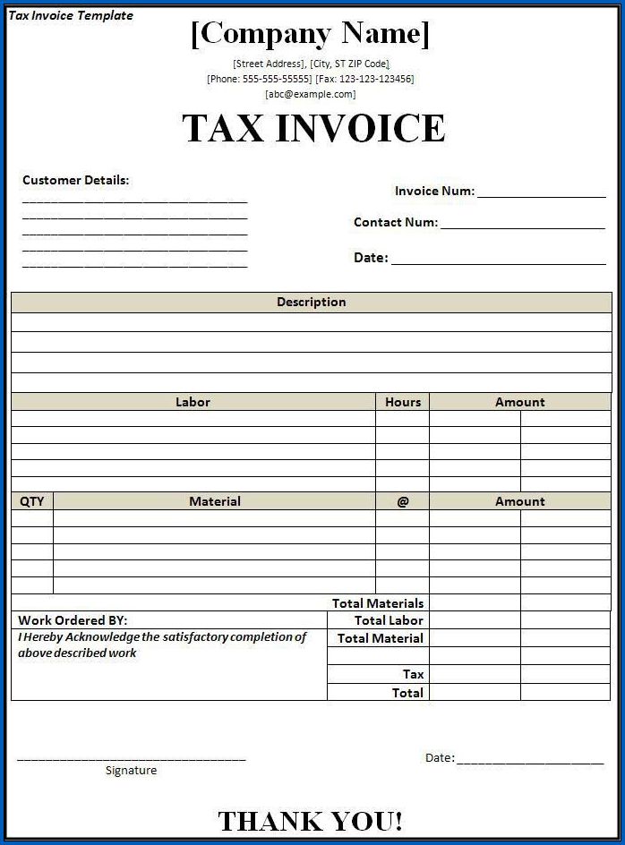 Tax Receipt Template Sample