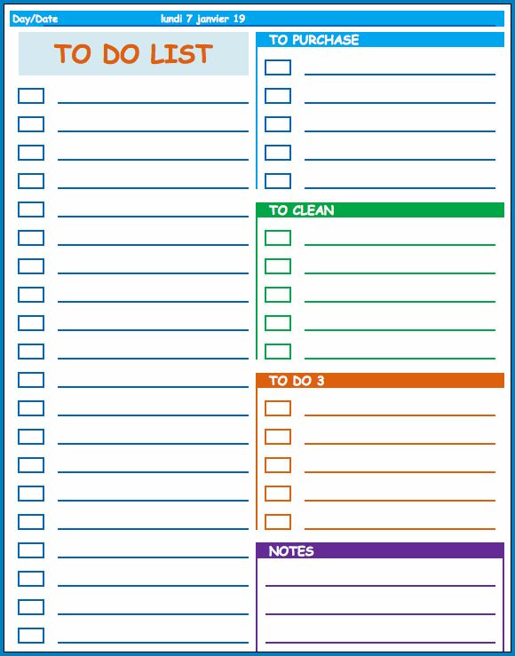 To Do List Template Example