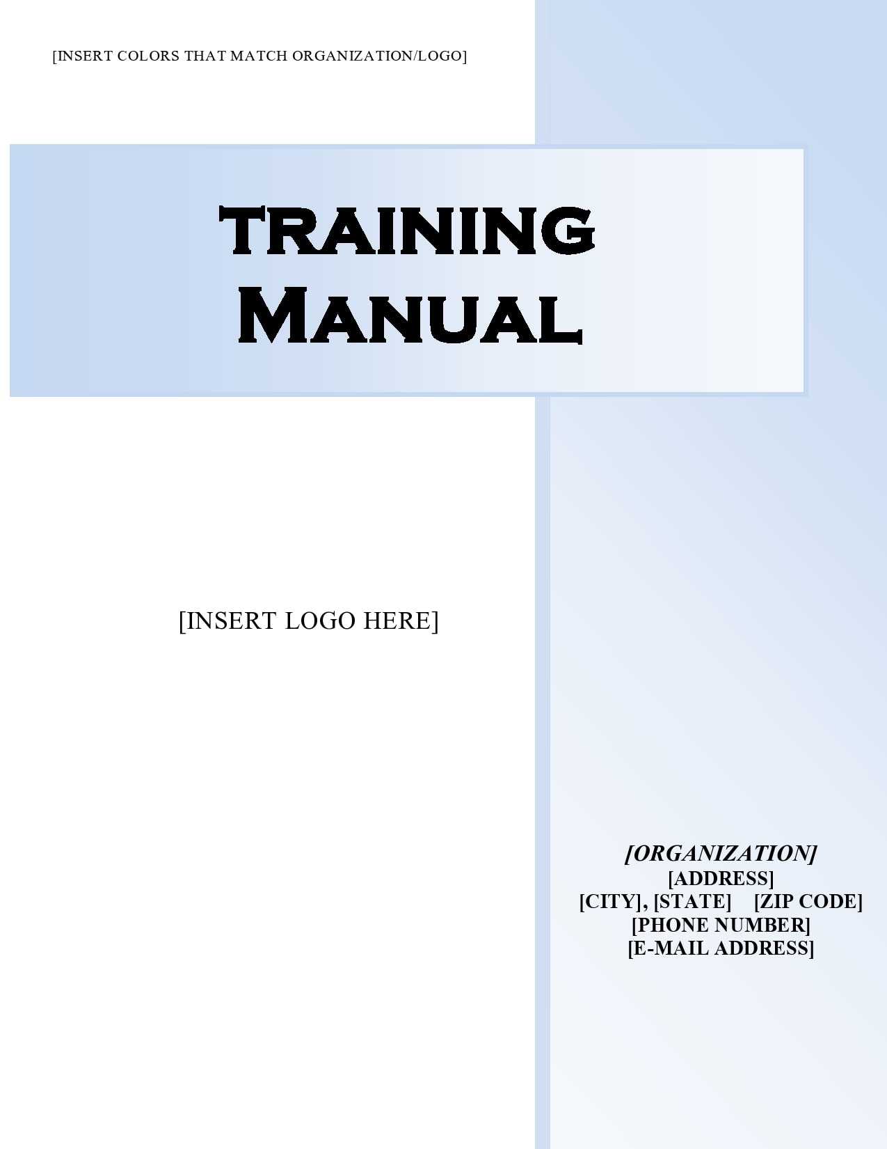 Training Manual Template