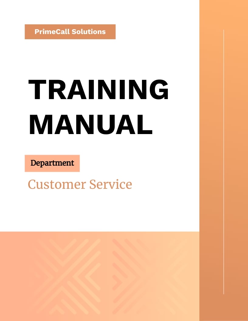 Training Manual Template