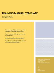 Training Manual Template