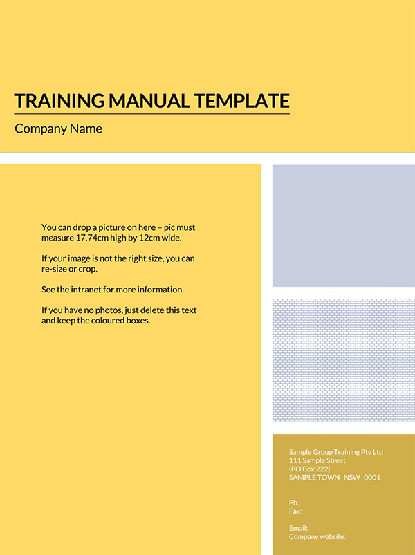Training Manual Template
