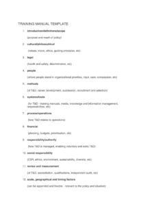 Training Manual Template