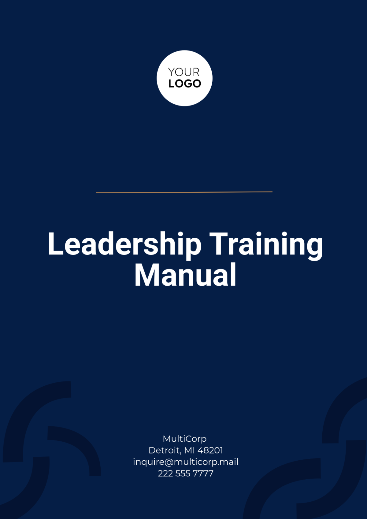 Training Manual Template