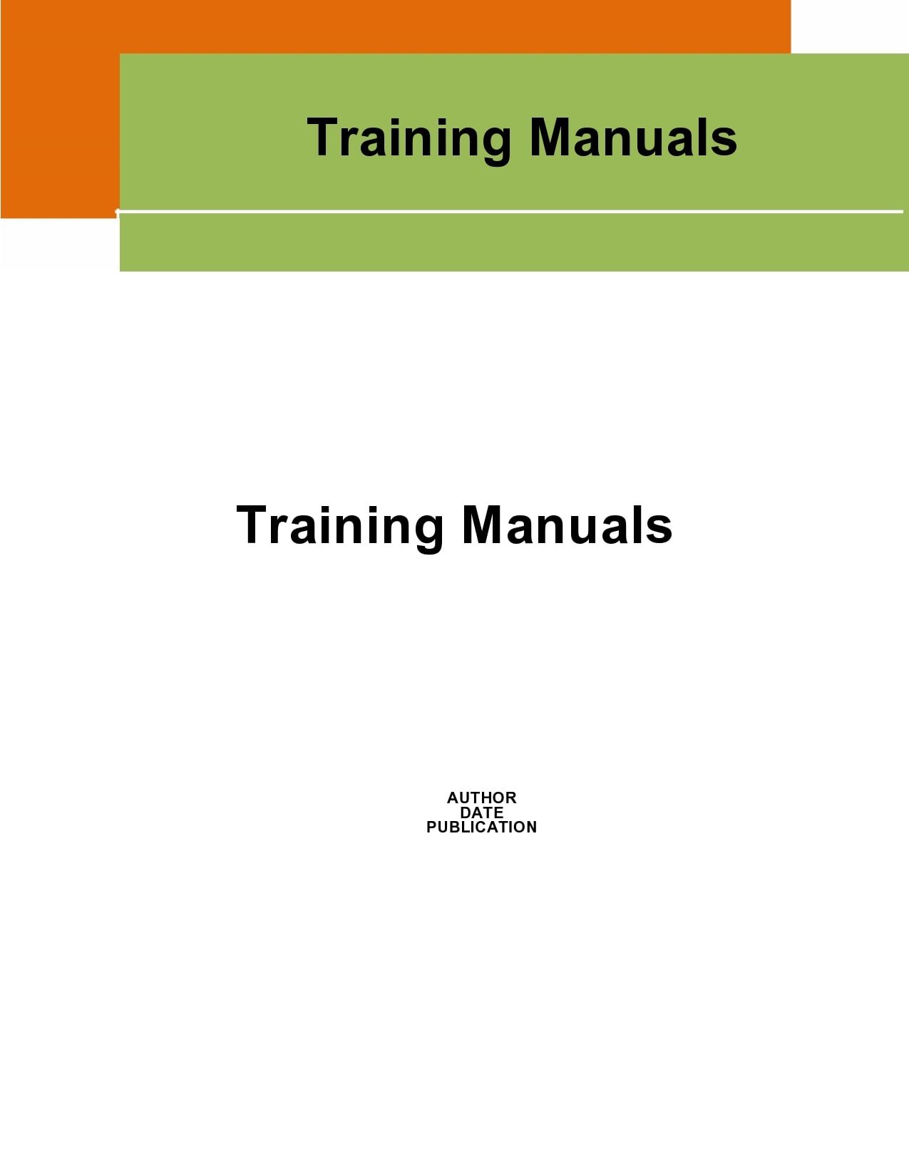 Training Manual Template