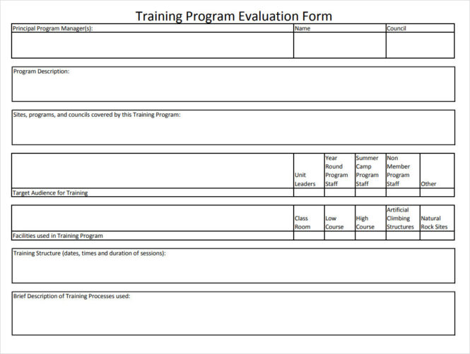 Training Program Evaluation Form | Templateral