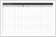 Vendor Comparison List Template Sample