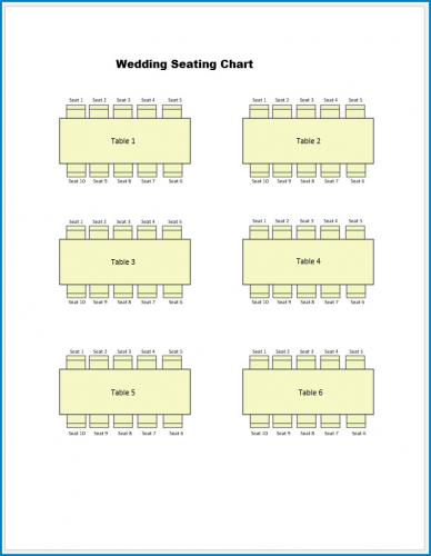 √ Free Printable Wedding Seating Chart Template