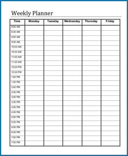 √ Free Printable Weekly Planner Template | Templateral