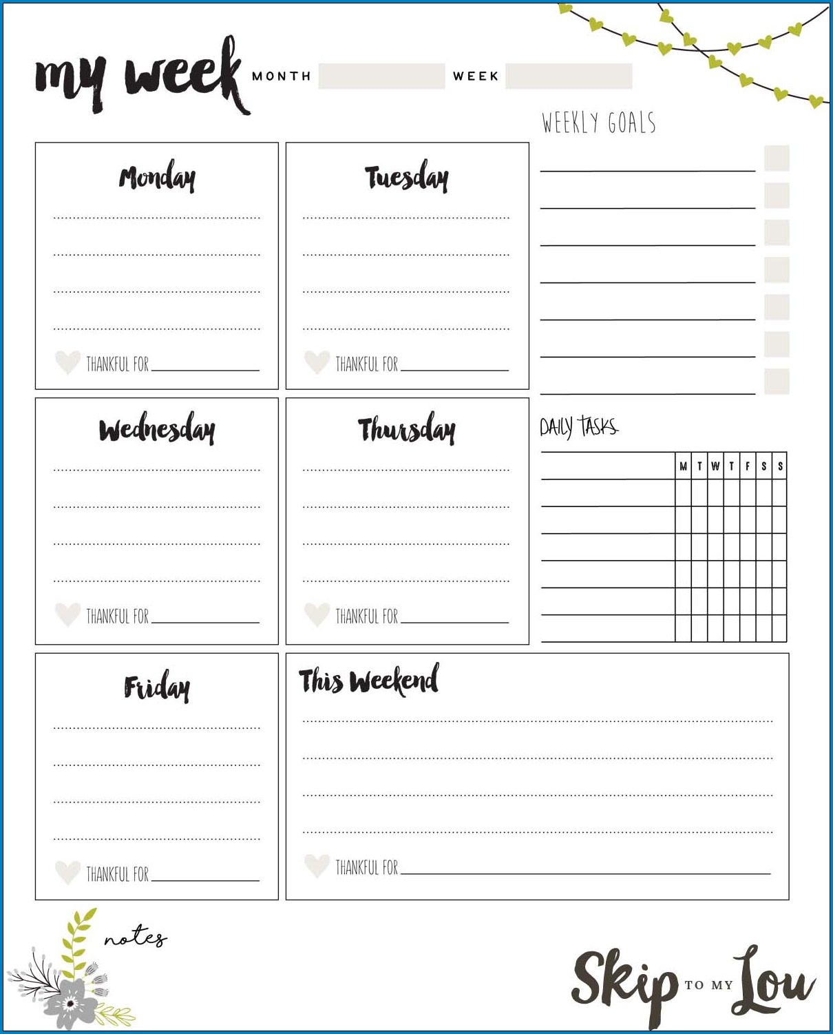  Free Printable Weekly Planner Templates