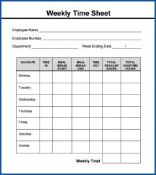 Weekly Timesheet PDF Example