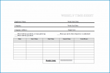 Weekly Timesheet Template Example
