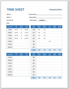 Free Editable Weekly Timesheet Template Excel