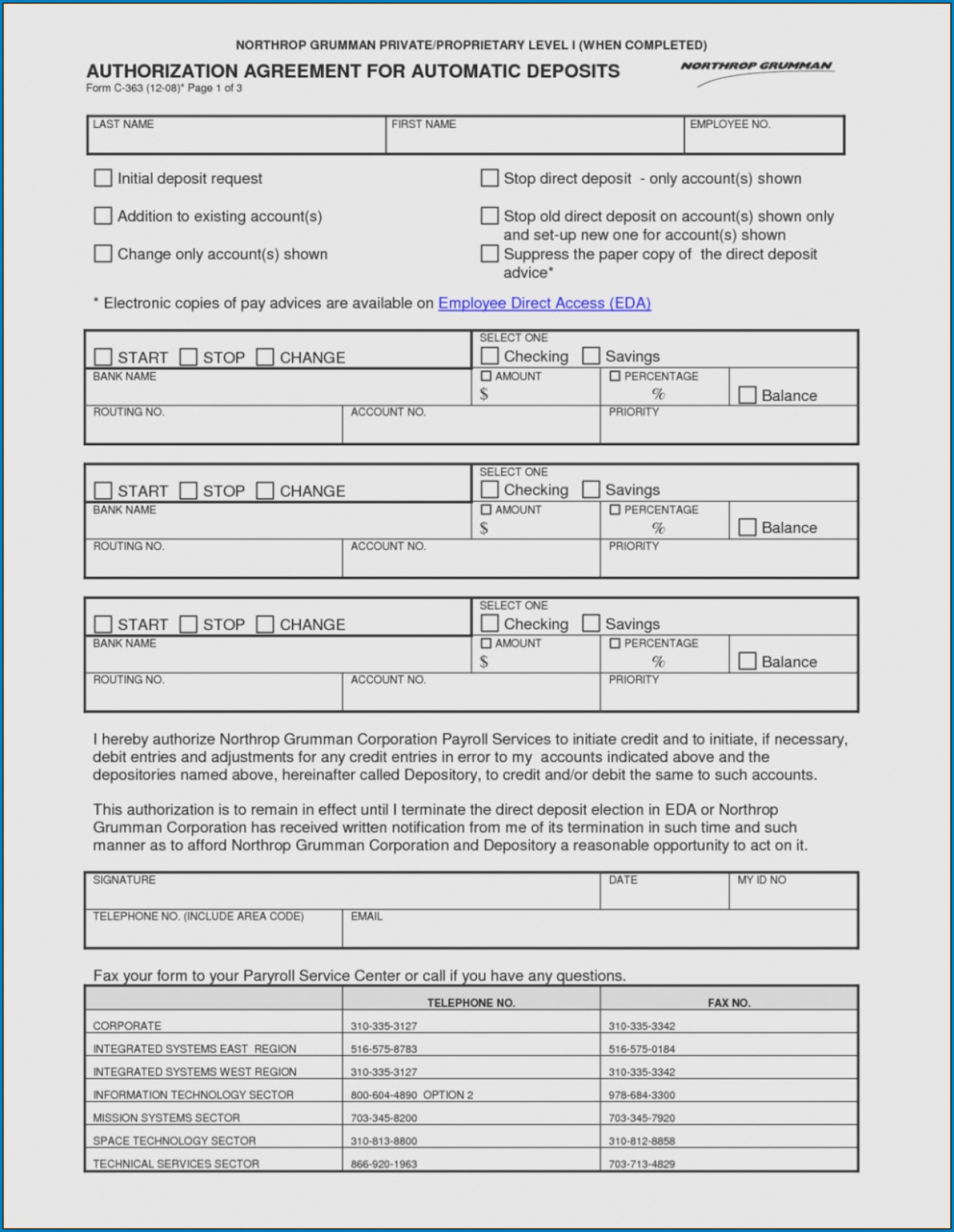 Wells Fargo Direct Deposit Form For Work Example