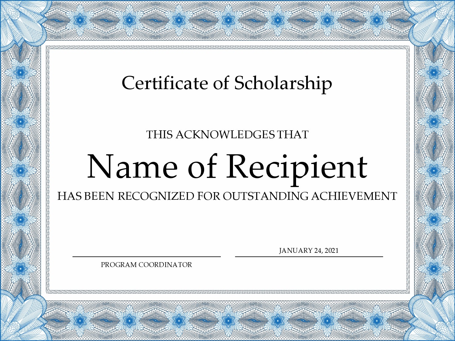 award certificate template