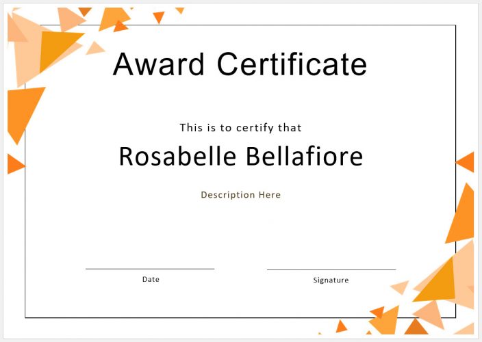 √ Free Printable Award Certificate Template