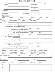 call sheet template